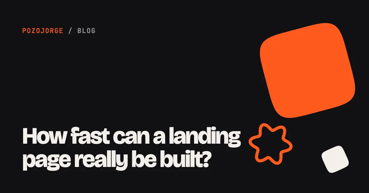 Cover illustration for an article about how fast a landing page can be built