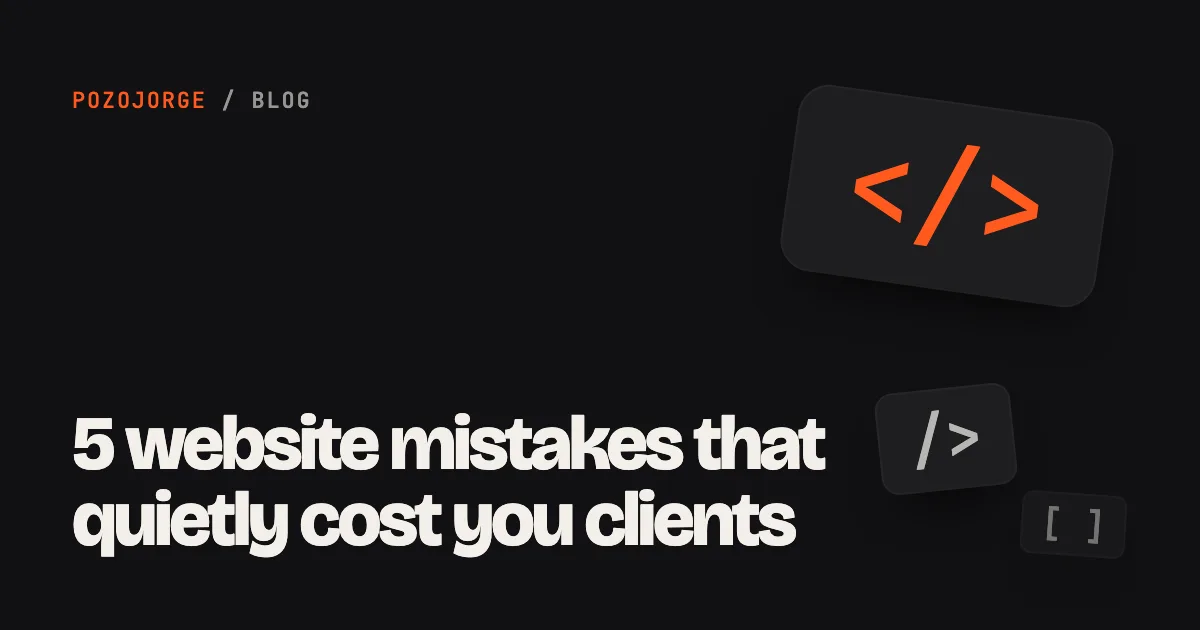 Cover illustration for an article about website mistakes that cost small businesses clients